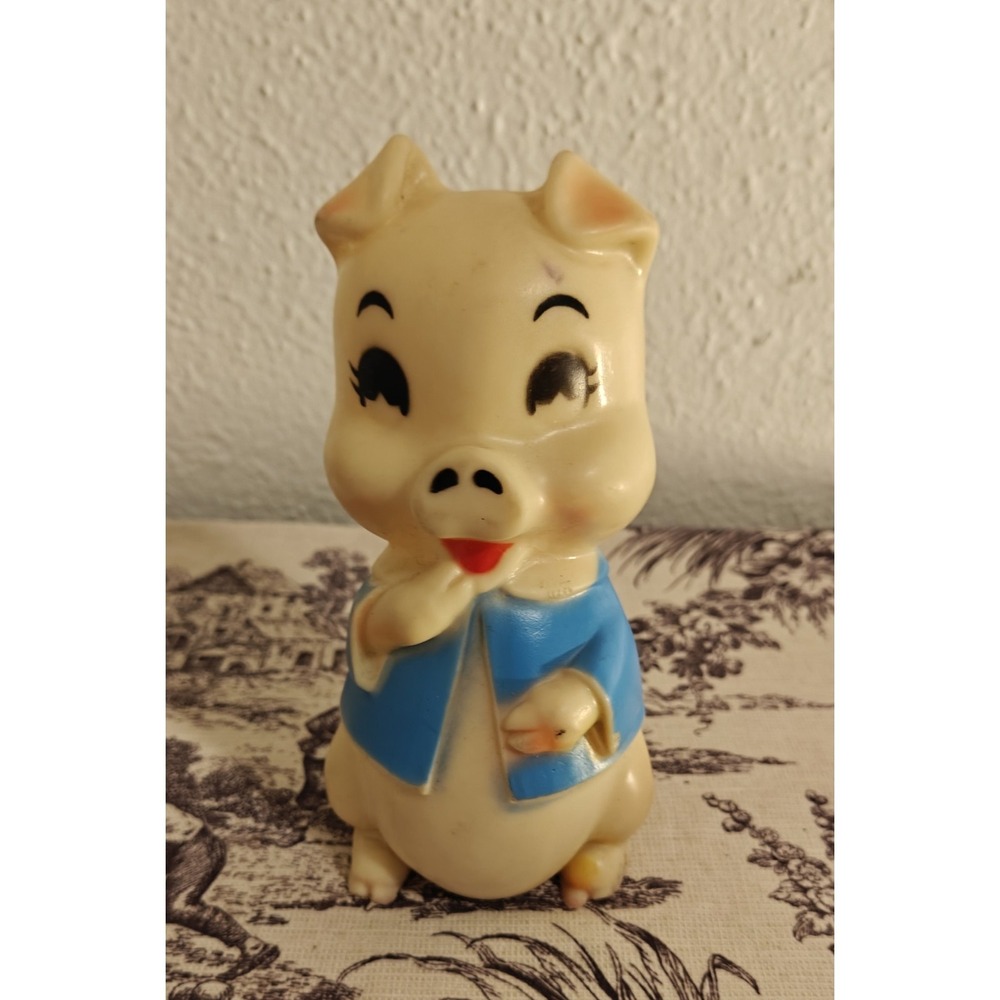 Vintage Sanitoy Rubber Pig Squeak Toy Baby Nursery 6.5 inch Squeaker